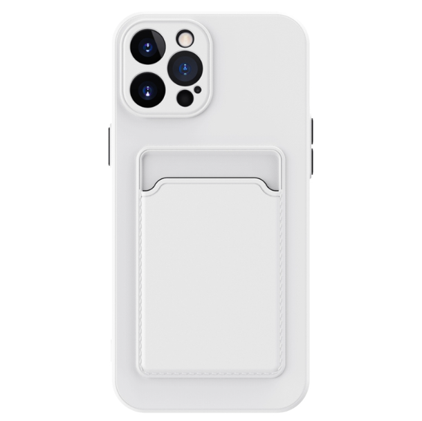 Skin Feel Card Slot Contrast Colour Button TPU Phone Case - For iPhone 15 Pro Max - mosaccessories
